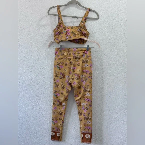 Spell & the Gypsy Collective Wild Bloom Athletic Workout Set - Mustard - Picture 4 of 11